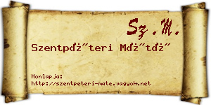 Szentpéteri Máté névjegykártya