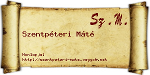 Szentpéteri Máté névjegykártya