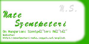 mate szentpeteri business card